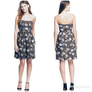 J CREW Strapless Cocktail Dress Party Marielle Dress in Solstice Floral Size 00
